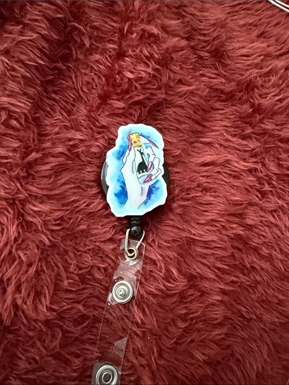 Blue Hand Lighter Badge Reel ID Holder